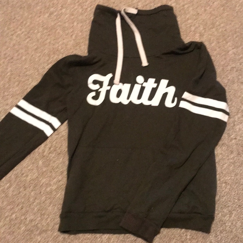 Navy Green “Faith” Turtle Neck Hoodie